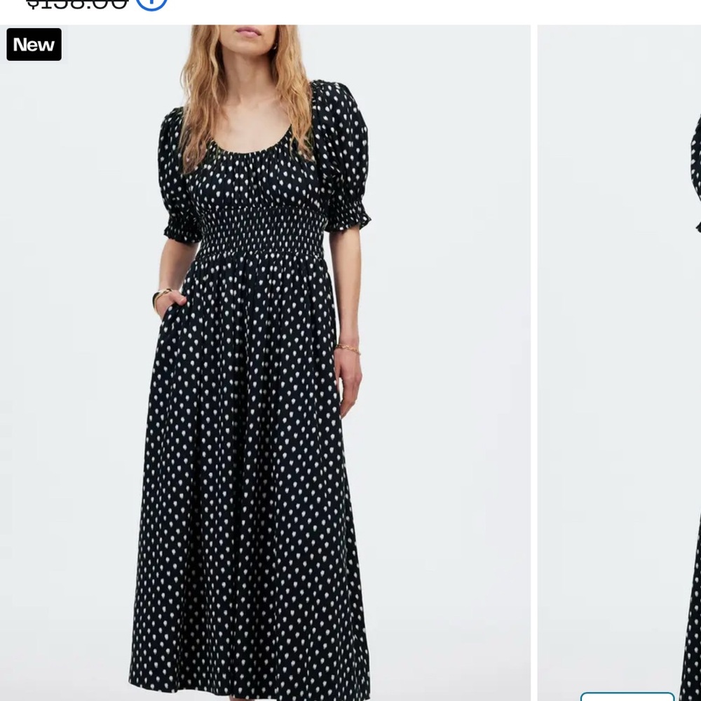 Shibori Dot Smocked Waist Midi Dress